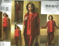 2826 VOGUE PLATT UNLINED JACKET,  PULLOVER TUNIC, PANTS, SKIRT PATTERN 3 SIZES 8-24 uncut choice